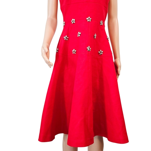 Sirina Red Wool Midi Dress – Lined with Pockets Sz XL - Picture 5 of 16